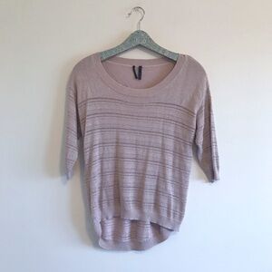 Guess Rose Gold Glitter High Low Sweater